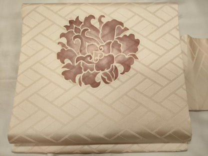 平和屋着物◎九寸名古屋帯　更紗花文　正絹　逸品　CABH2859oy