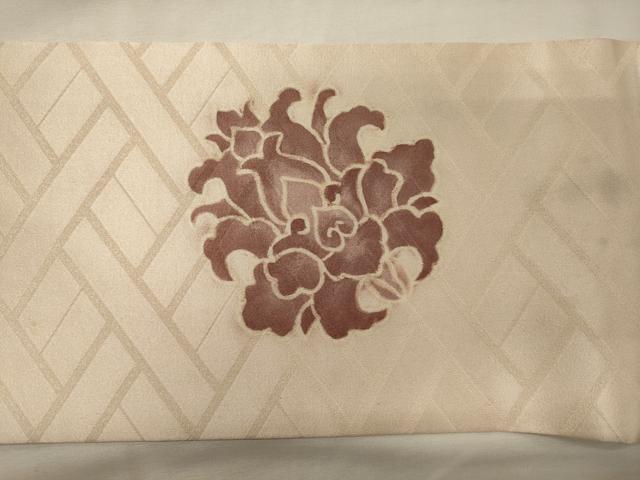 平和屋着物◎九寸名古屋帯　更紗花文　正絹　逸品　CABH2859oy