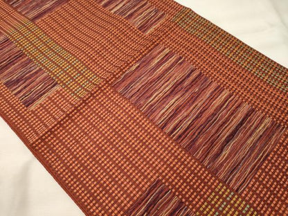 平和屋着物◎八寸名古屋帯　霞文　正絹　逸品　CABH2863oy