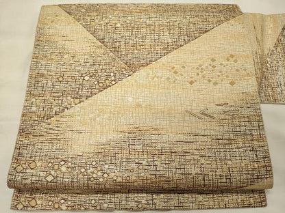 平和屋着物◎本場筑前博多織　八寸名古屋帯　箔散らし文　金糸　正絹　逸品　CABH2869oy