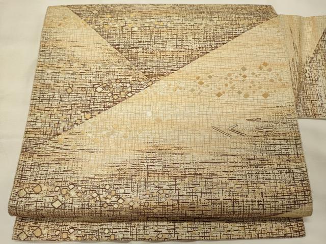 平和屋着物◎本場筑前博多織　八寸名古屋帯　箔散らし文　金糸　正絹　逸品　CABH2869oy