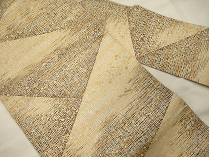 平和屋着物◎本場筑前博多織　八寸名古屋帯　箔散らし文　金糸　正絹　逸品　CABH2869oy