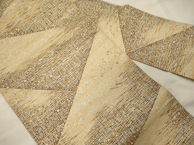 平和屋着物◎本場筑前博多織　八寸名古屋帯　箔散らし文　金糸　正絹　逸品　CABH2869oy