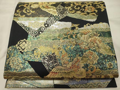 平和屋着物◎六通柄袋帯　鳳翔綾重　金銀糸　正絹　逸品　CABH2877oy