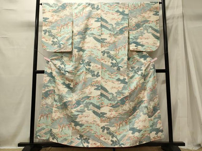平和屋着物■上質な小紋　鳳凰草花文　金彩　正絹　逸品　CABH2909oy