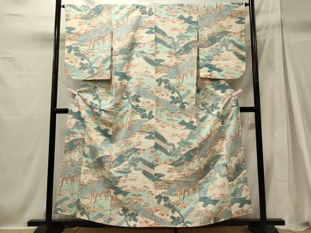 平和屋着物■上質な小紋　鳳凰草花文　金彩　正絹　逸品　CABH2909oy