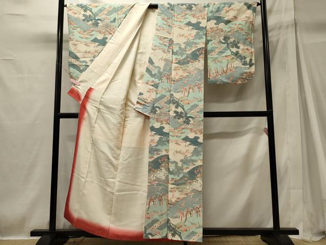 平和屋着物■上質な小紋　鳳凰草花文　金彩　正絹　逸品　CABH2909oy