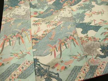 平和屋着物■上質な小紋　鳳凰草花文　金彩　正絹　逸品　CABH2909oy