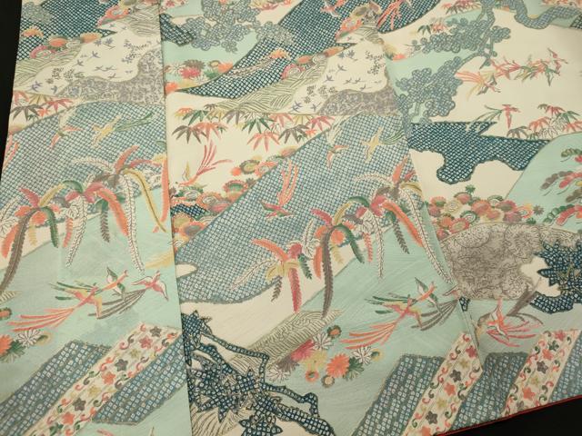 平和屋着物■上質な小紋　鳳凰草花文　金彩　正絹　逸品　CABH2909oy