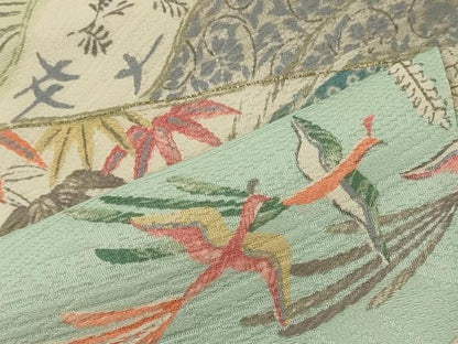 平和屋着物■上質な小紋　鳳凰草花文　金彩　正絹　逸品　CABH2909oy