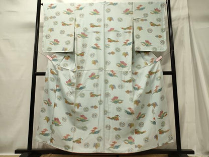 平和屋着物■上質な小紋　手描き　吉祥花鳥丸文　正絹　逸品　未使用　CABH2914oy