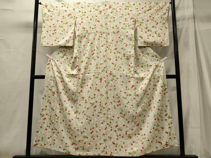 平和屋着物■上質な小紋　楓枝梅文　暈し染め　金銀彩　正絹　逸品　CABH2923oy