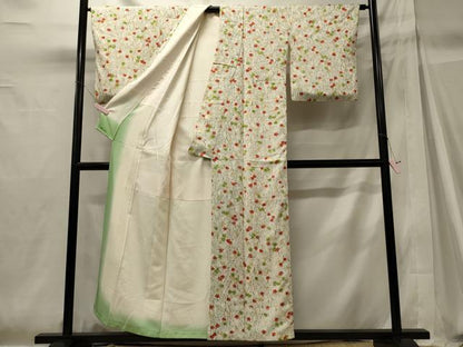 平和屋着物■上質な小紋　楓枝梅文　暈し染め　金銀彩　正絹　逸品　CABH2923oy
