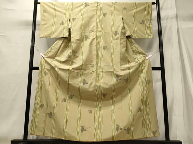 平和屋着物■上質な紬　舞蝶間道　正絹　逸品　CABH2928oy