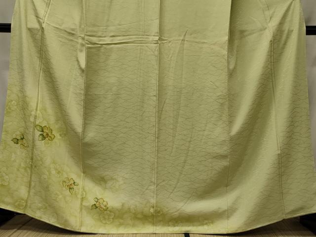 平和屋着物■訪問着　手描き　椿　暈し染め　正絹　逸品　CABH2929oy