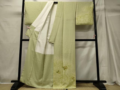 平和屋着物■訪問着　手描き　椿　暈し染め　正絹　逸品　CABH2929oy