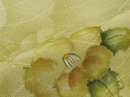 平和屋着物■訪問着　手描き　椿　暈し染め　正絹　逸品　CABH2929oy