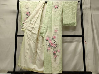 平和屋着物■訪問着　手描き　枝花文　暈し染め　正絹　逸品　CABH2932oy