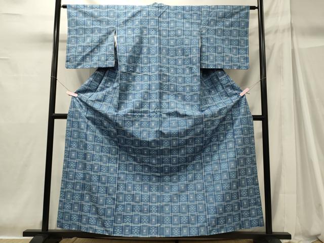 平和屋着物■上質な紬　幾何学文　正絹　逸品　CABH2934oy