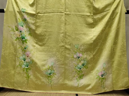 平和屋着物■訪問着　手描き　草花文　暈し染め　正絹　逸品　CABH2935oy