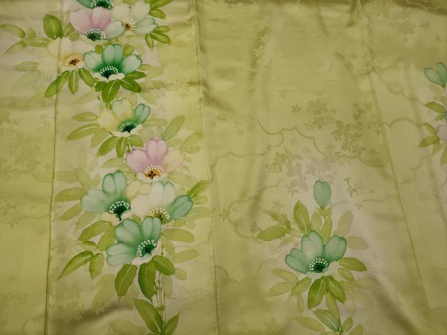 平和屋着物■訪問着　手描き　草花文　暈し染め　正絹　逸品　CABH2935oy