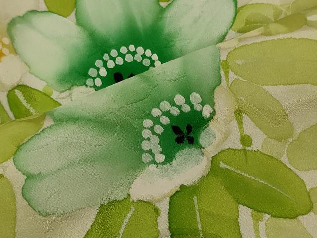 平和屋着物■訪問着　手描き　草花文　暈し染め　正絹　逸品　CABH2935oy