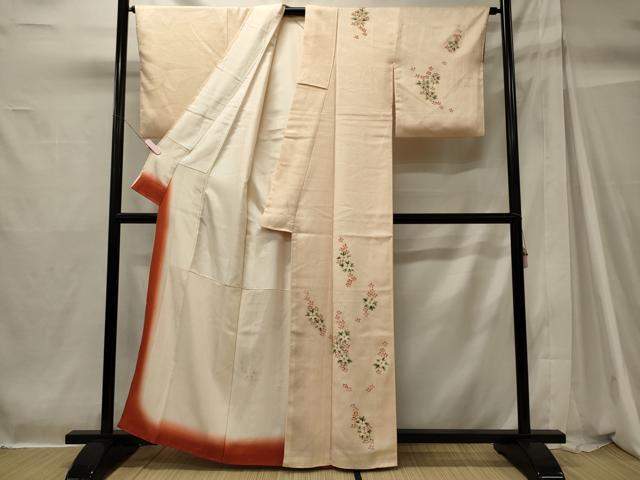 平和屋着物■訪問着　手描き　草花文　金彩　正絹　逸品　CABH2941oy
