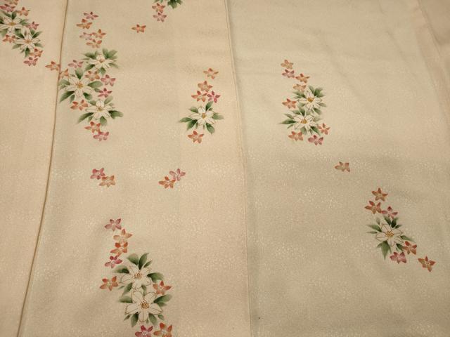 平和屋着物■訪問着　手描き　草花文　金彩　正絹　逸品　CABH2941oy