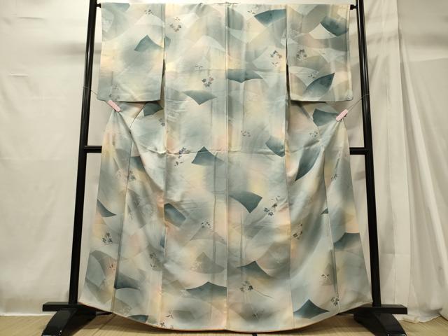 平和屋着物■上質な小紋　草葉文　暈し染め　正絹　逸品　CABH2942oy
