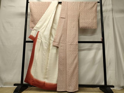 平和屋着物■上質な小紋　幾何学文　正絹　逸品　未使用　CABH2943oy