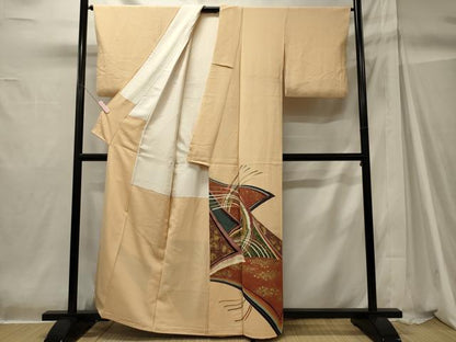 平和屋着物■豪華色留袖 作家物 駒刺繍 色紙重ね文 金彩 正絹 逸品 CABH2949oy
