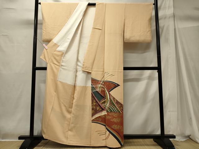 平和屋着物■豪華色留袖 作家物 駒刺繍 色紙重ね文 金彩 正絹 逸品 CABH2949oy