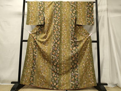 平和屋着物■上質な小紋 舞蝶花間道 暈し染め 正絹 逸品 未使用 CABH2952oy