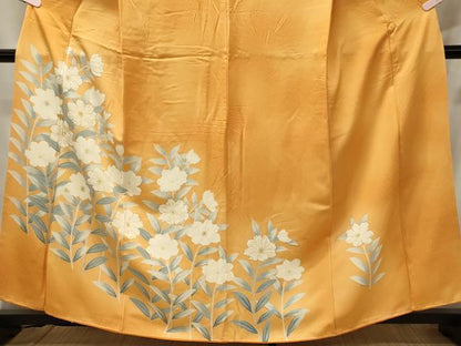平和屋着物■訪問着 刺繍 草花文 暈し染め 金彩 正絹 逸品 未使用 CABH2955oy