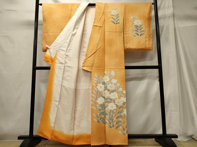 平和屋着物■訪問着 刺繍 草花文 暈し染め 金彩 正絹 逸品 未使用 CABH2955oy