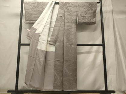 平和屋着物■上質な色無地 流水地紋 薄色 正絹 逸品 CABH2956oy