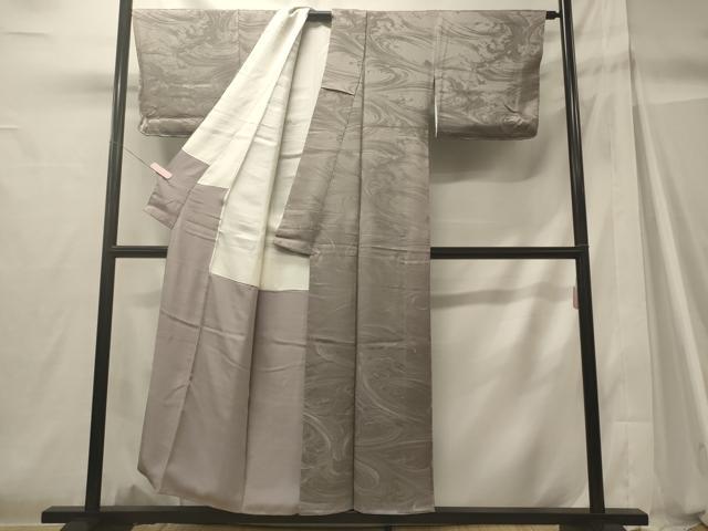 平和屋着物■上質な色無地 流水地紋 薄色 正絹 逸品 CABH2956oy