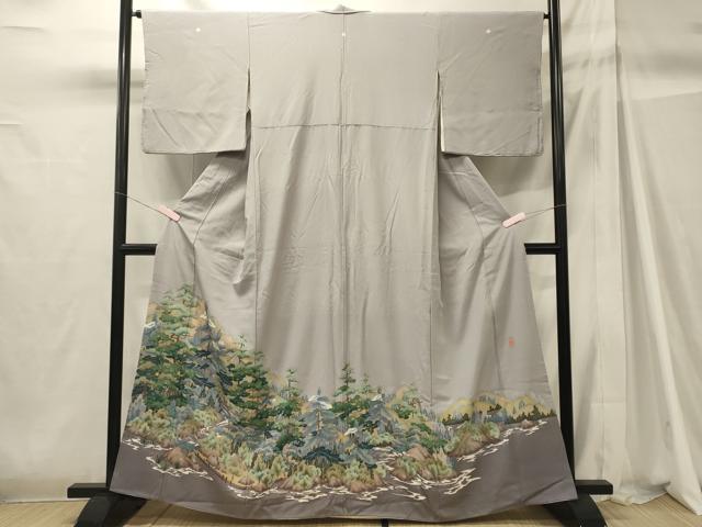 平和屋着物■色留袖 作家物 遠山草木文 洗える着物 未使用 CABH2959oy