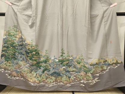 平和屋着物■色留袖 作家物 遠山草木文 洗える着物 未使用 CABH2959oy