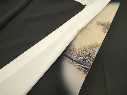 平和屋着物■豪華黒留袖 草木文 暈し染め 正絹 逸品 CABH2962oy