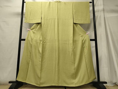 平和屋着物■本草木染作家 瑞鳳 色無地 若苗色 正絹 逸品 CABH2964oy