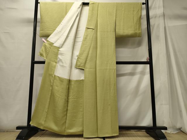 平和屋着物■本草木染作家 瑞鳳 色無地 若苗色 正絹 逸品 CABH2964oy