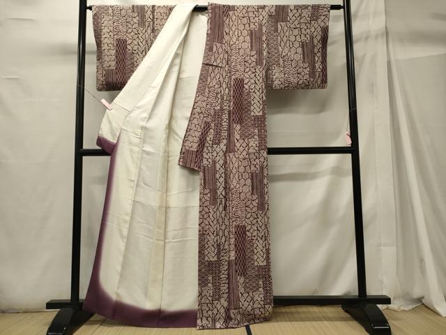 平和屋着物■上質な小紋　吉祥文　鬼しぼ縮緬　正絹　逸品　未使用　CABH2965oy