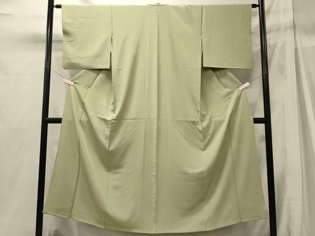 平和屋着物■上質な色無地　若芽色　正絹　逸品　CABH2967oy