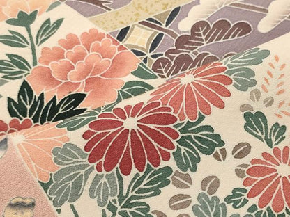 平和屋着物■訪問着　遠山吉祥花文　暈し染め　金彩　正絹　逸品　CABH2970oy