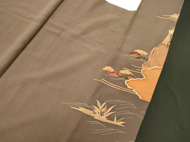 平和屋着物■訪問着 渡橋風景花文 正絹 逸品 CABH2996oy