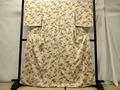 平和屋着物■上質な小紋 枝花文 金彩 正絹 逸品 CABH2997oy