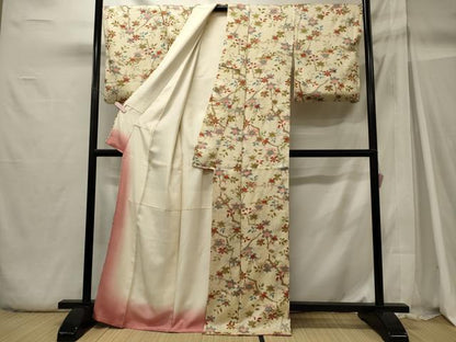 平和屋着物■上質な小紋 枝花文 金彩 正絹 逸品 CABH2997oy