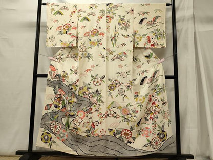 平和屋着物■訪問着 草花文 金彩 正絹 逸品 CABH2998oy