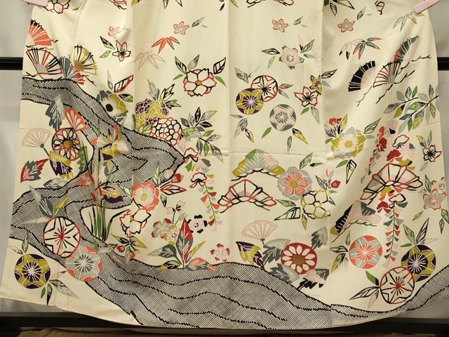 平和屋着物■訪問着 草花文 金彩 正絹 逸品 CABH2998oy